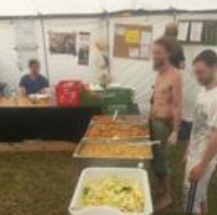 Küche im G7-Protestcamp